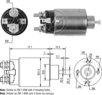 ERA ZM5698 - Solenoid Switch, starter www.autospares.lv