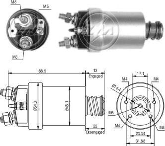 ERA ZM561 - Solenoid Switch, starter www.autospares.lv