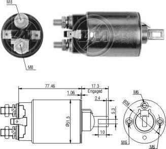 ERA ZM694 - Тяговое реле, соленоид, стартер www.autospares.lv