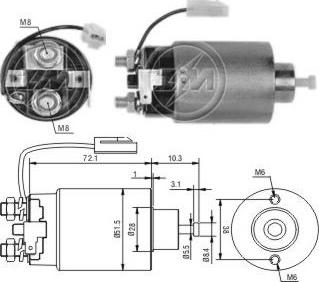 ERA ZM696 - Solenoid Switch, starter www.autospares.lv