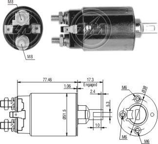 ERA ZM691 - Тяговое реле, соленоид, стартер www.autospares.lv