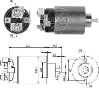 ERA ZM698 - Solenoid Switch, starter www.autospares.lv