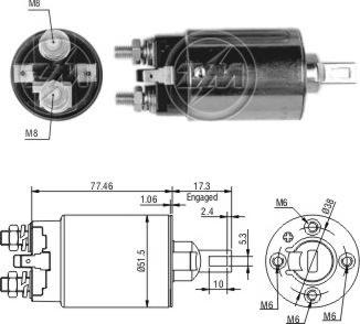 ERA ZM692 - Solenoid Switch, starter www.autospares.lv