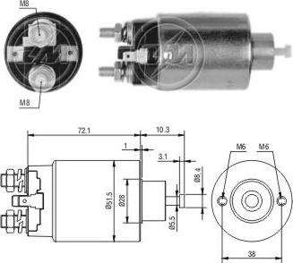 ERA ZM697 - Тяговое реле, соленоид, стартер www.autospares.lv