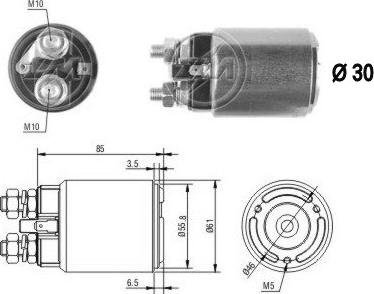 ERA ZM654 - Solenoid Switch, starter www.autospares.lv