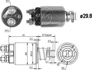 ERA ZM655 - Solenoid Switch, starter www.autospares.lv