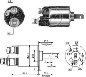 ERA ZM603 - Solenoid Switch, starter www.autospares.lv