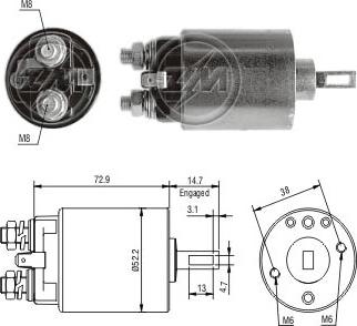 ERA ZM682 - Тяговое реле, соленоид, стартер www.autospares.lv