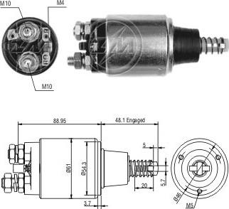 ERA ZM638 - Solenoid Switch, starter www.autospares.lv