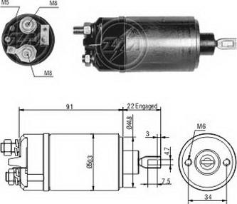 ERA ZM624 - Тяговое реле, соленоид, стартер www.autospares.lv