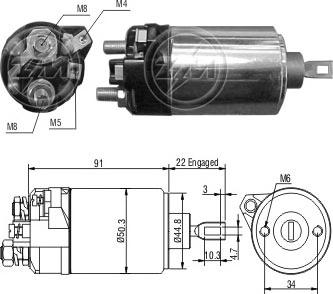 ERA ZM628 - Тяговое реле, соленоид, стартер www.autospares.lv