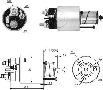 ERA ZM1497 - Тяговое реле, соленоид, стартер www.autospares.lv