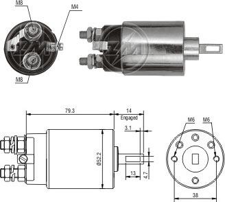 ERA ZM1689 - Тяговое реле, соленоид, стартер www.autospares.lv