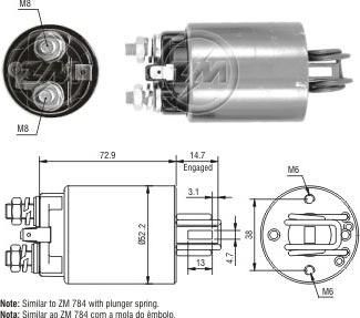 ERA ZM1784 - Solenoid Switch, starter www.autospares.lv