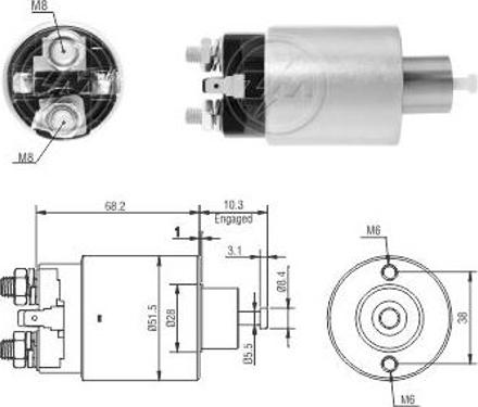 ERA ZM3995 - Тяговое реле, соленоид, стартер www.autospares.lv