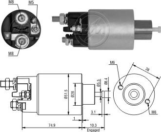 ERA ZM2993 - Тяговое реле, соленоид, стартер www.autospares.lv