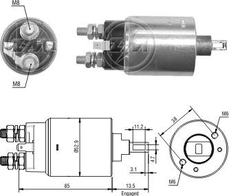 ERA ZM2981 - Тяговое реле, соленоид, стартер www.autospares.lv