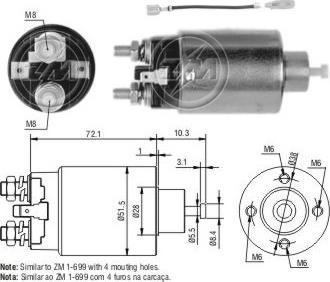 ERA ZM2699 - Тяговое реле, соленоид, стартер www.autospares.lv