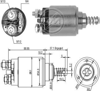 ERA ZM743 - Тяговое реле, соленоид, стартер www.autospares.lv