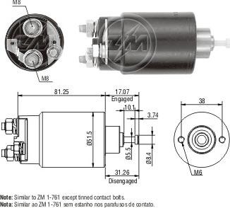 ERA ZM761C - Solenoid Switch, starter www.autospares.lv