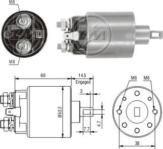 ERA ZM710 - Тяговое реле, соленоид, стартер www.autospares.lv