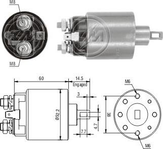 ERA ZM711 - Тяговое реле, соленоид, стартер www.autospares.lv