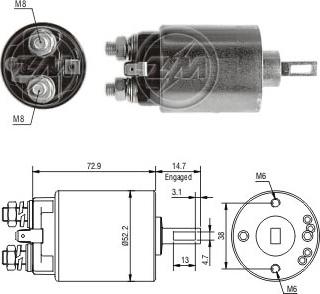 ERA ZM784 - Тяговое реле, соленоид, стартер www.autospares.lv