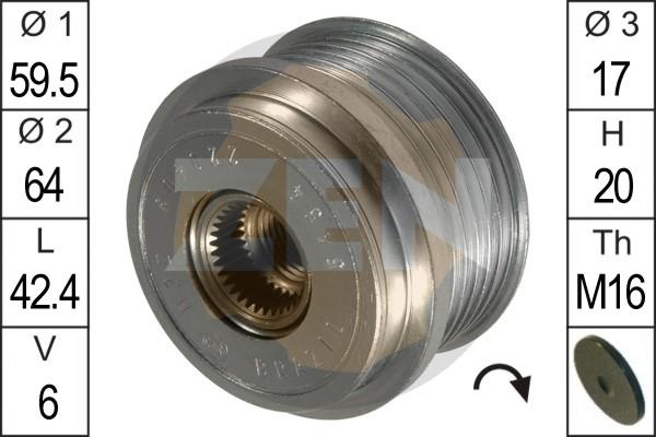 ERA ZN5454 - Шкив генератора, муфта www.autospares.lv