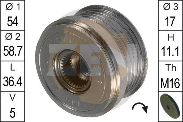 ERA ZN5455 - Pulley, alternator, freewheel clutch www.autospares.lv