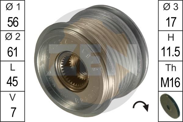 ERA ZN5461 - Pulley, alternator, freewheel clutch www.autospares.lv