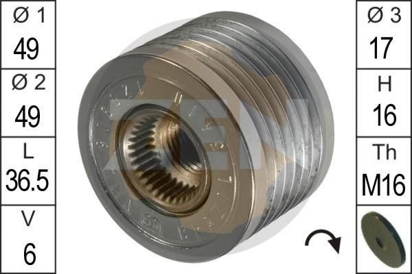 ERA ZN5410 - Pulley, alternator, freewheel clutch www.autospares.lv