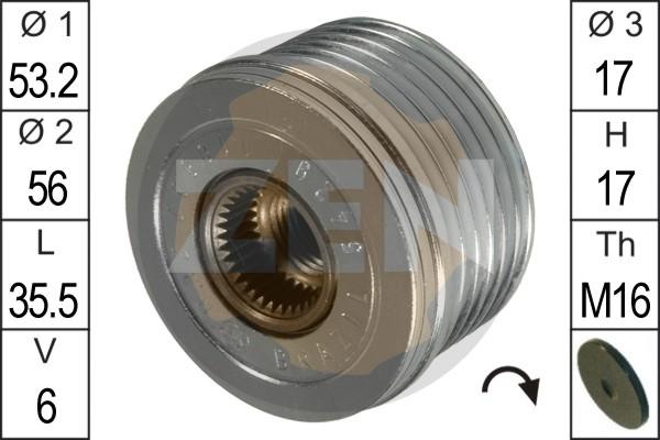 ERA ZN5429 - Pulley, alternator, freewheel clutch www.autospares.lv