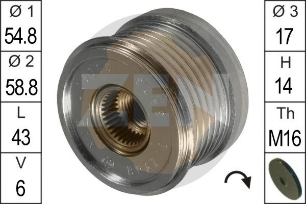 ERA ZN5423 - Pulley, alternator, freewheel clutch www.autospares.lv