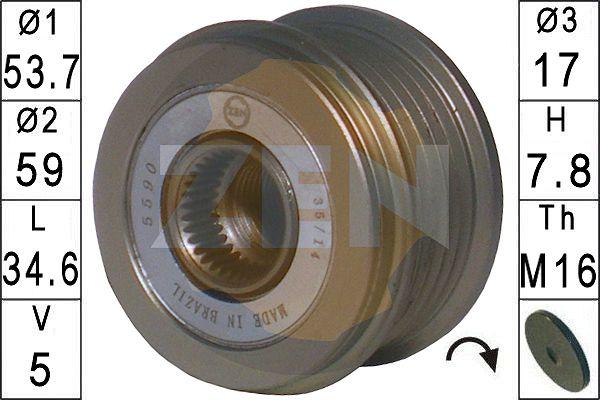 ERA ZN5590 - Pulley, alternator, freewheel clutch www.autospares.lv