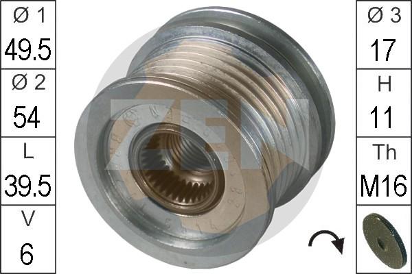 ERA ZN5514 - Pulley, alternator, freewheel clutch www.autospares.lv