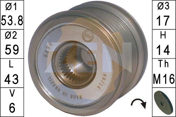 ERA ZN5586 - Pulley, alternator, freewheel clutch www.autospares.lv