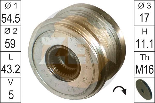 ERA ZN5525 - Шкив генератора, муфта www.autospares.lv