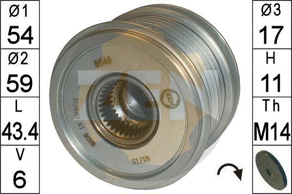 ERA ZN5648 - Шкив генератора, муфта www.autospares.lv