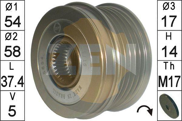 ERA ZN5654 - Шкив генератора, муфта www.autospares.lv