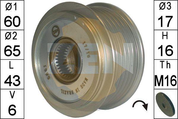 ERA ZN5661 - Шкив генератора, муфта www.autospares.lv