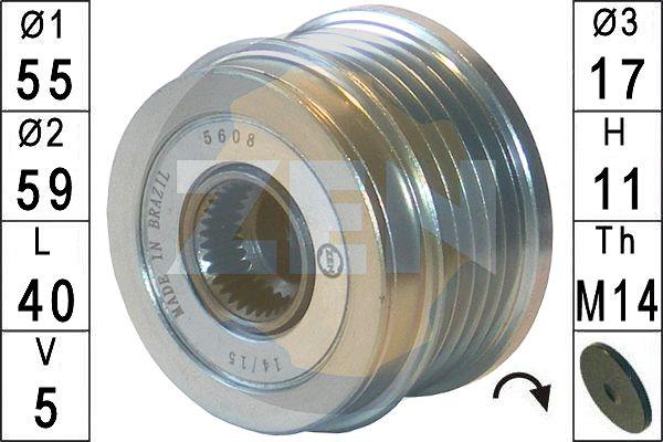 ERA ZN5608 - Pulley, alternator, freewheel clutch www.autospares.lv