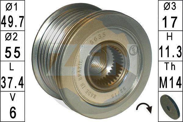 ERA ZN5635 - Piedziņas skriemelis, Ģenerators www.autospares.lv