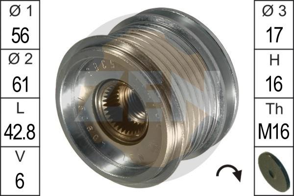 ERA ZN5383 - Pulley, alternator, freewheel clutch www.autospares.lv