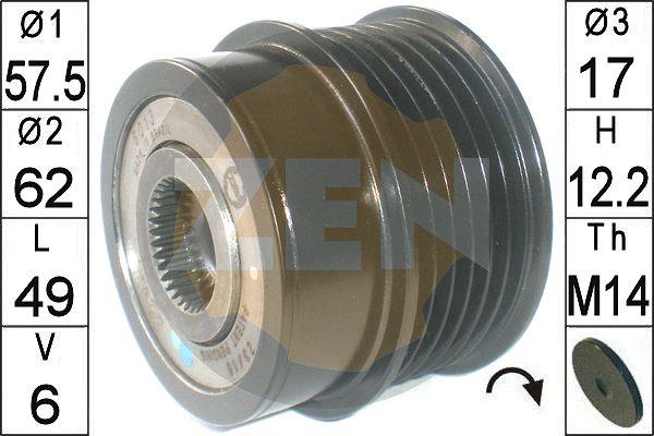 ERA ZN6013 - Шкив генератора, муфта www.autospares.lv