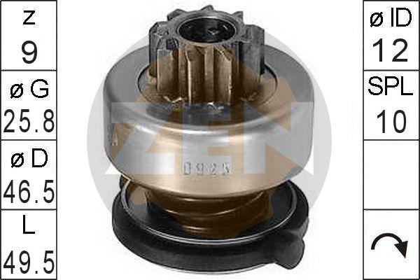 ERA ZN0925 - Pinion, bendix, starter www.autospares.lv