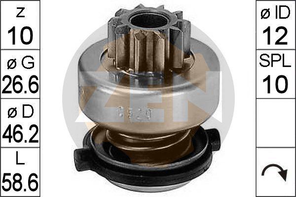 ERA ZN0520 - Ведущая шестерня, бендикс, стартер www.autospares.lv