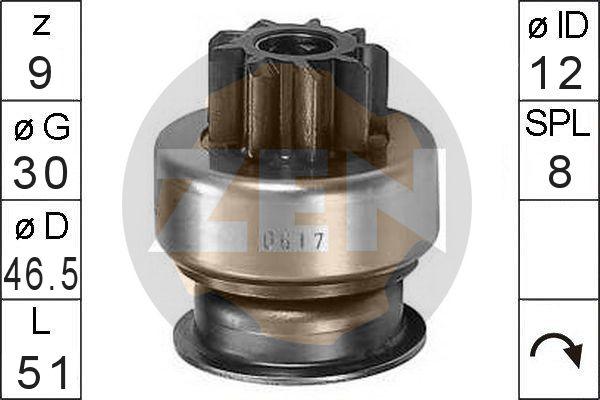 ERA ZN0617 - Pinion, bendix, starter www.autospares.lv