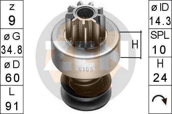 ERA ZN0105 - Pinion, bendix, starter www.autospares.lv