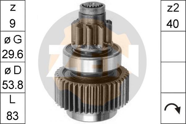 ERA ZN0818 - Ведущая шестерня, бендикс, стартер www.autospares.lv