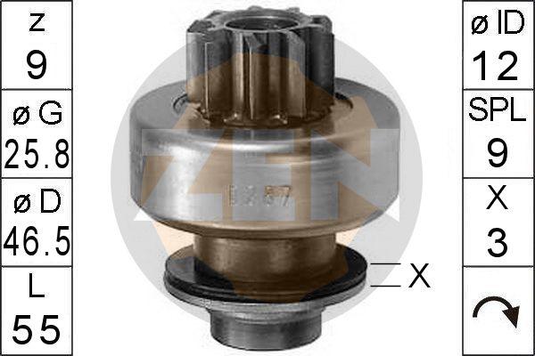 ERA ZN0287 - Pinion, bendix, starter www.autospares.lv